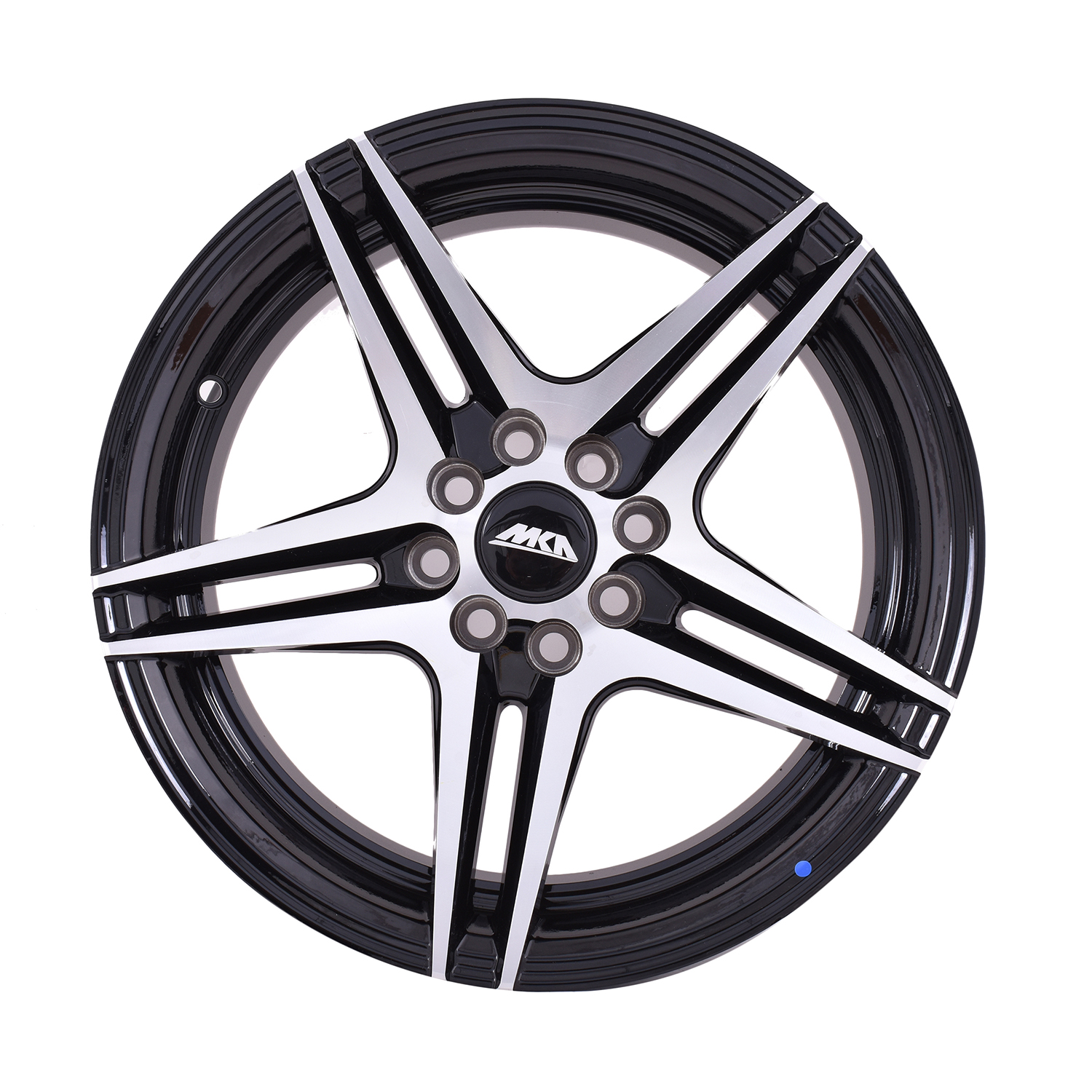 Uno Minda W1D077-000M00 Sharp Alloy Wheel 16 Inch, Diamond Cut, Black Machined, 8 Holes